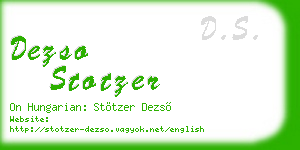 dezso stotzer business card