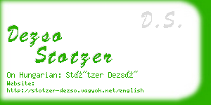 dezso stotzer business card